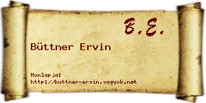 Büttner Ervin névjegykártya